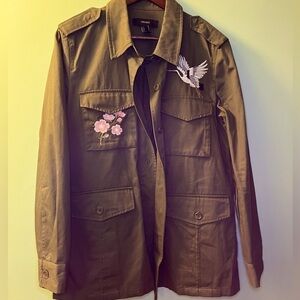 Ladies military green utility jacket